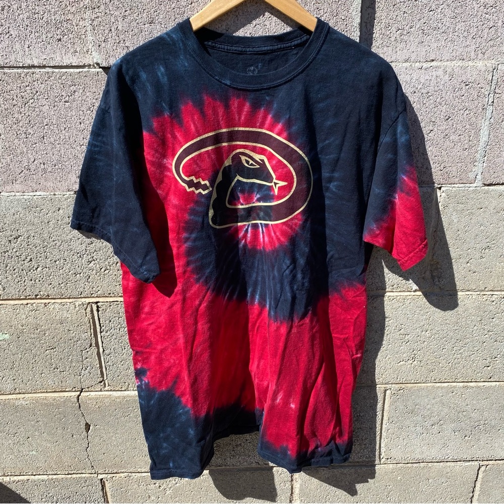 Arizona Diamondbacks Shirt Large Red Tie Dye Liquid Blue Baseball MLB